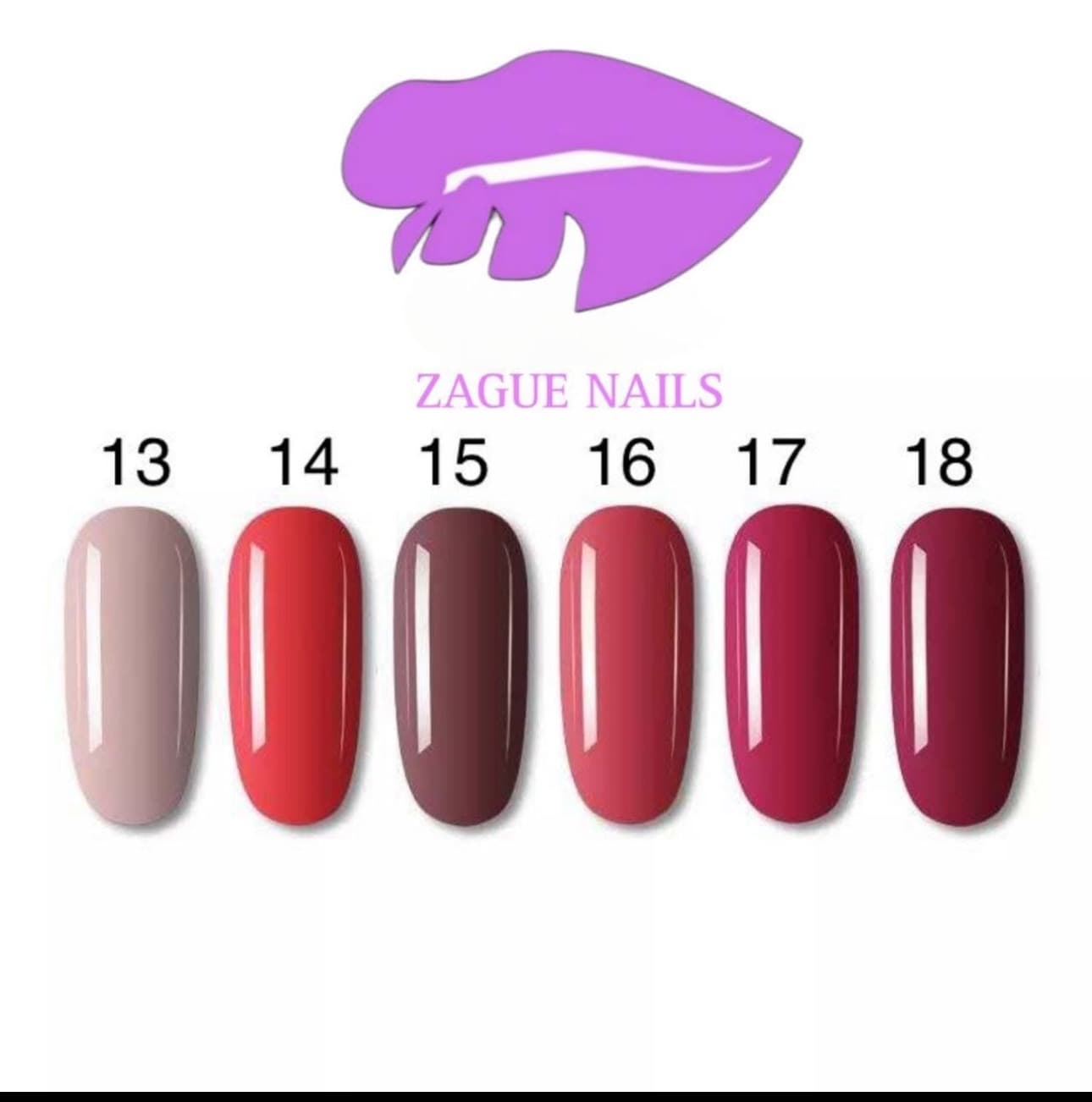 Color del #13 a #18